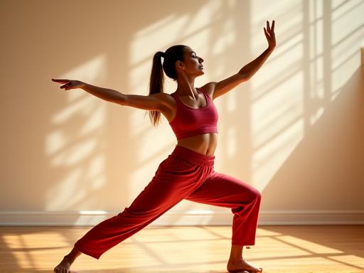 Eine Person in einer fliessenden Vinyasa-Yoga-Bewegung.